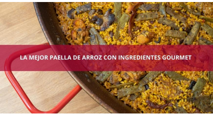 La mejor paella de arroz con ingredientes gourmet 